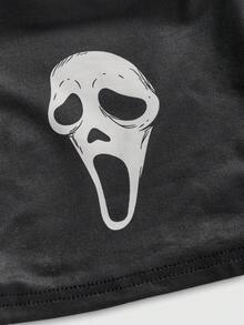 ROMWE Women's Gothic Skull Face Print Camisole And Pants Pajama Set - Black - View 3