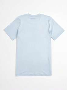 EMERY ROSE Love Letter Slogan Round Neck Short Sleeve Plus Size T-Shirt - Dusty Blue - View 2