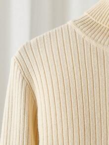 Nouveaux pulls pour filles pré-adolescentes pour l'automne et l'hiver. Couleur unie douce, pull col roulé 3 couleurs, sous-vêtement. Convient aux petites filles et aux filles pré-adolescentes. Pulls tricotés élégants et minimalistes à manches longues, faciles à assortir avec des vêtements extérieurs. Parfait pour le port quotidien, les sorties, les voyages, les vacances, les tenues d'intérieur et les déplacements - mode polyvalente. - Multicolore - Voir 5