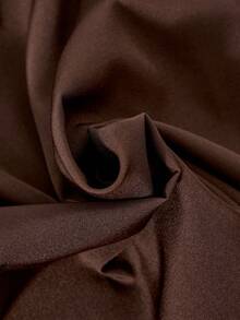 SHEIN ChillGRL Gaun Gaya Preppy Lengan Panjang Berlipit dengan Kerah Warna Kontras untuk Anak Perempuan Remaja - Mocha Brown - View 8