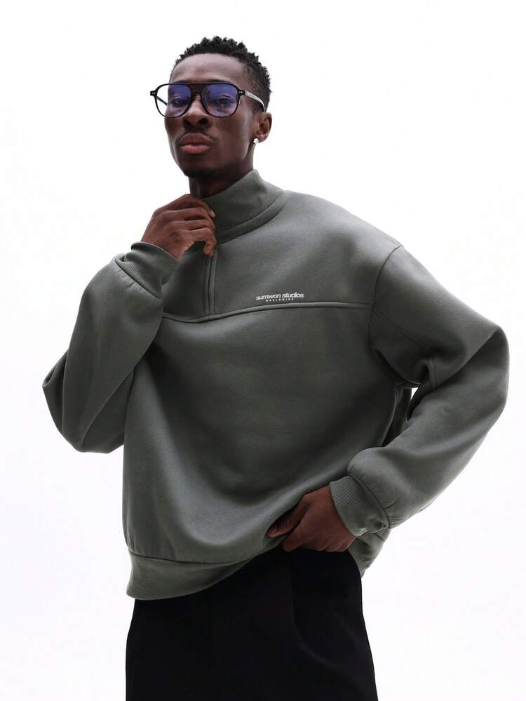 Sudadera de cuello alto con cremallera de un cuarto