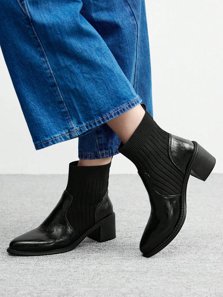 CUCCOO BIZCHIC Women's Casual Chunky Heel Ankle Boots, Versatile For Daily Wear For Christmas
