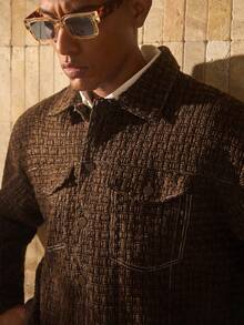 Business Casual AKNOTIC 秋冬时尚外套，保暖舒适，适合圣诞派对、复古时尚假日穿着，男友必备单品 - 鏽棕色 - 查看 4