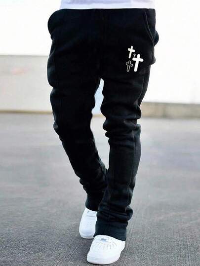 SHEIN Coolqubz 1pc Solid Color Minimalist Fashionable Straight Leg Pants For Teenage Boys, Slim Fit, Comfortable Fabric, Suitable For School, Casual Wear, Summer, Autumn/Winter Fall,Unisex