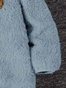 SHEIN Young BoyCasual Hooded Fleece Jacket - Baby Blue - View 6