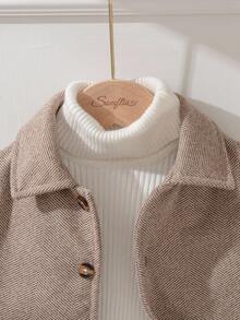 Souflis Souflis 2025秋冬新款法式复古英伦风棕色大衣，适合上学、外出、聚会等各种场合，男婴秋季款