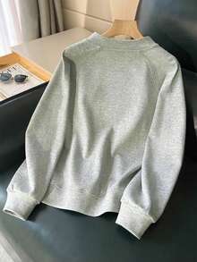 SHEIN Women's Casual Zip-Up Collar Grey Lightweight Jacket Fall Winter Cloth For Women