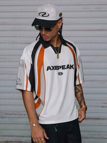 AXEPEAK Men's Knitted Casual Loose Fit Short Sleeve Polo Shirt - Multicolor - View 6