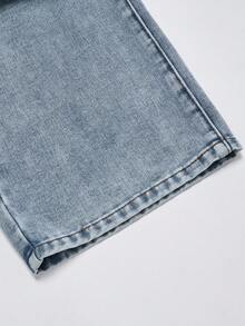 SHEIN ChillGRL Jeans für Teenager Mädchen, Y2K Collegestil, lässig weite Passform, abgenutzte Taille, bequeme Baumwolle, geeignet für Alltag, Schule, Partys, Schulanfang Se2025, neue Kollektion