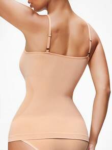 SHAPORA Women's Seamless Shapewear Top, Crew Neck Design, Tummy Control Waist Cincher, Suitable For Daily Layering And Undershirt - Beige - View 3