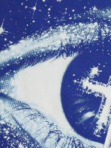 ROMWE MEN Street Life 男士休闲印花拉链卫衣，秋冬款 - 藍色 - 查看 4