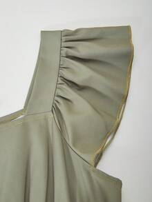 SHEIN ChillGRL 青少年女孩盖袖花卉印花褶皱 A 字连衣裙夏季女童服装