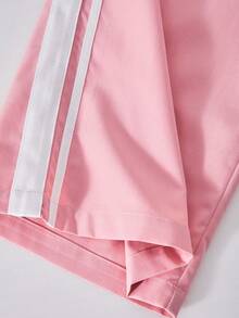 SHEIN ChillGRL 2件套青少年女孩休闲保暖连帽衫和阔腿裤套装 - 彩色 - 查看 6