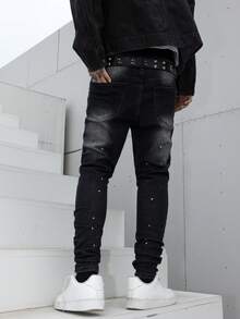 Manfinity LEGND Quần Jeans Denim Ôm Vừa Màu Đen Cho Nam - màu đen - Xem 2