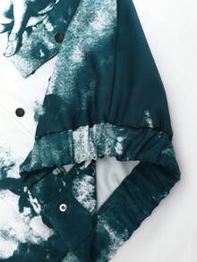 PAVTROS 男士时尚扎染印花夹克，秋季款 - 綠色 - 查看 7