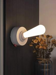 Teckwe Lever Night Light, Innovative Dimmable Toggle Switch Stylish Fun Wall/Desktop Use Cute Stick-Shaped Rechargeable Lamp - White - View 2