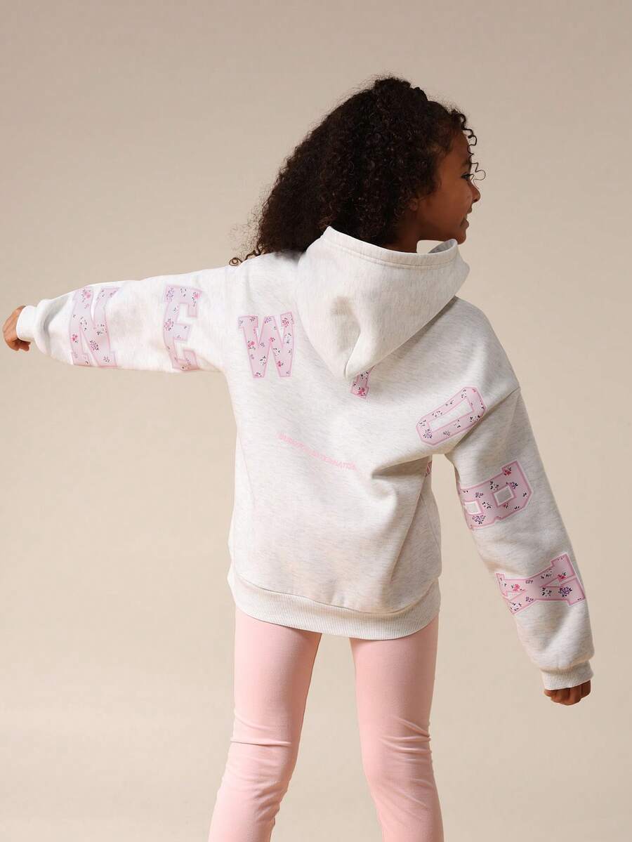 SUMWON Sudadera oversize con bolsillo central con gráficos de NYC para uso casual diario y vacaciones - Gris - Ver 1