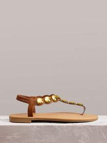 Styleloop 女士平底凉鞋，波西米亚风格西部音乐节派对装