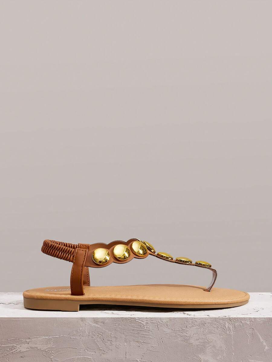 Styleloop 女士平底凉鞋，波西米亚风格西部音乐节派对装