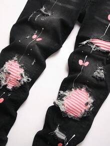 Manfinity LEGND Quần Jeans Nam Cổ Điển Thường Ngày Có Đai Thắt Lưng - màu đen - Xem 3