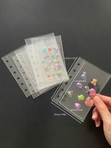 A7彩色透明便携式活页夹，双按扣设计，更显美观。也可作为交易卡活页夹、透明贴纸册、照片整理册或省钱计划本/笔记本/办公文具使用。 - 彩色 - 查看 5