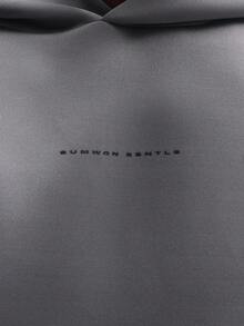 SUMWON Essential Regular Fit Overhead Pullover Hoodie With Chest Text Print And Centre Pocket For Casual Everyday Wear - Grey - View 5