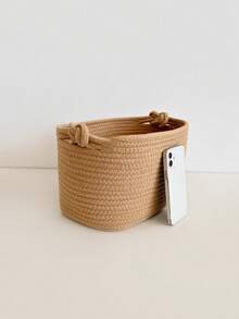 A Super Solid Color Thick Foldable Laundry Basket, Dirty Clothes Basket, Blanket Basket, Hand Woven Basket With Auspicious Buckle Handle, Used For Storing Clothes, Blankets, Quilts, Pillows, Toys, Miscellaneous Items, Shoes Can Be Used In Bedrooms, Laundry Rooms, Corridors