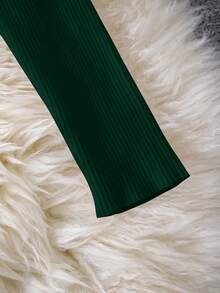 Resyla Bộ đồ liền thân dài tay có gân màu trơn dành cho nữ - màu xanh lá - Xem 3