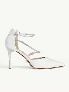 SHEIN X Lucía Bellido CUCCOO CHICEST 女士时尚优雅派对水钻装饰尖头高跟鞋 - 白色 - 查看 8