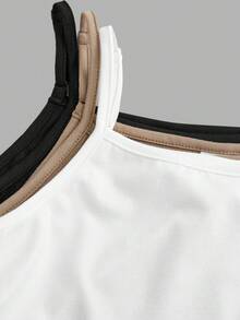 SHEIN 3 pièces/set Débardeur tout-aller pour jeunes filles, tenue polyvalente décontractée et pour le quotidien - Multicolore - Voir 3