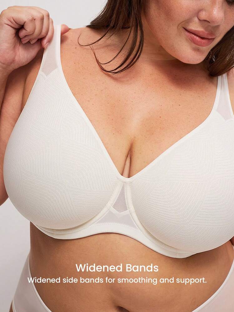 Plus Full Coverage Airy Breathable Sheer Mesh Spacer Cup Bra