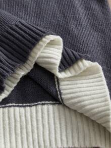 EASEVO Plus Size Men's Fashionable Color Block 2 In 1 Sweater - Light Grey - View 4