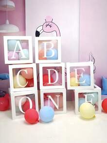 1pc/Box 25cm/Inch Reusable White Paper Letter Balloon Box For DIY, Suitable For Wedding, Retirement, Anniversary, Back To School, Holiday, Birthday Party Decorations,Christmas - White - View 5