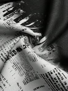 Maweii Đầm cardigan dài rộng rãi, thoải mái, in họa tiết báo chí, gợi cảm dành cho nữ cỡ lớn, đầm thường ngày, trang phục đi nghỉ mát, đầm đi nghỉ mát. - Đen và trắng - Xem 7