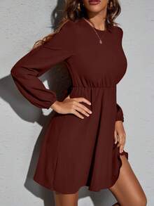 SHEIN Clasi Váy dài tay thường ngày, phù hợp cho các lễ hội âm nhạc - Rỉ Nâu - Xem 6