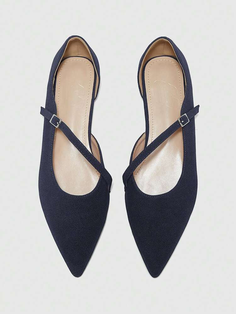 CUCCOO BIZCHIC Women's Pointed Toe Buckle Design Casual Fashion Flats For Christmas