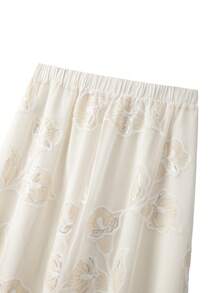 GlowEve CURVE Plus Size Elegant Sequin Embroidered Lining Skirt, Suitable For Party, Daily Wear, Commuting - Apricot - View 7