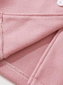 SHEIN Autumn/Winter Wool Blend Coat With Furry Cuff Design, Fashionable, Sweet & Elegant Baby GirlOuterwear, Suitable For Outings, Parties, Celebrations - Pink - View 7