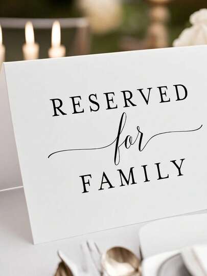 5/10/20pcs Wedding Reserved Place Cards For Family, Table Setting Cards For Engagement And Reception, Wedding Decor, Wedding Items,Parties, Restaurants
