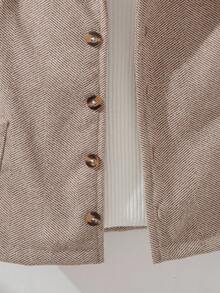 Souflis Souflis 2025秋冬新款法式复古英伦风棕色大衣，适合上学、外出、聚会等各种场合，男婴秋季款