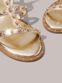 Styleloop Women's Flat Sandals, Boho Style, Retro American, Bohemian, Western, Music Festival, Party, Beach, Vacation For Christmas Valentine's Day Holiday Travel Essential Boho - Gold - View 4