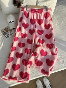 Comfortcana Quần dài thiết kế hình trái tim buộc dây thường ngày cỡ lớn cho nữ - Hồng - Xem 4