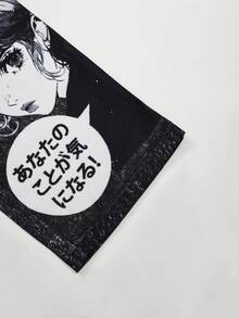 SHEIN Explorewe 女童休闲时尚卡通图案卫衣和配套卡通裤套装 - 黑色 - 查看 11