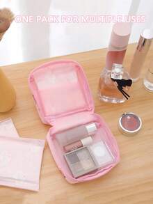 1 Cute Cartoon Multi-Purpose Waterproof Storage Bag - Large Capacity Sanitary Napkin Storage Bag, Cosmetic Storage Bag, Travel Essentials Bag, Wallet, Stationery Storage Bag (Pattern Printing Position Not Fixed), Bohemian Style - Multicolor - View 7