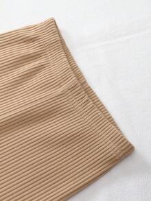 SHEIN Playful Pals 3pcs/Set Baby Girls' All-Match Casual Solid Color Stretchy Leggings, Pants, Tights, Infant Bottoms, Infant Trousers Set, Knit Corduroy Baby GirlLeggings, Suitable For Spring, Summer, Autumn, Winter