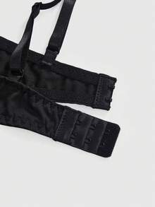 ROMWE Grunge Punk Women's Gothic Punk Milk Silk Studded Underwire Sexy Bra - Black - View 3