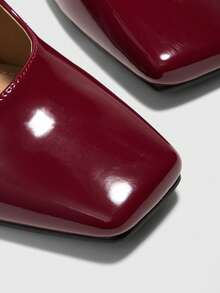 CUCCOO SZL Women's Elegant Pointed Toe Thick High Heel Pumps, Suitable For Commuting For Christmas - Burgundy - View 5