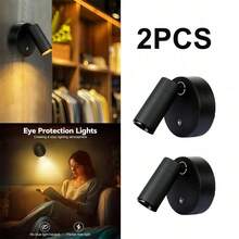1/2 Pcs LED Spotlights - Rechargeable, Dimmable Floor Lamp With Touch Control, USB Powered, Ideal For Art & Plant Display, Includes Light Source, Suitable For Different Room Types, Simple Warm Bedroom Lighting - Multicolor - View 2