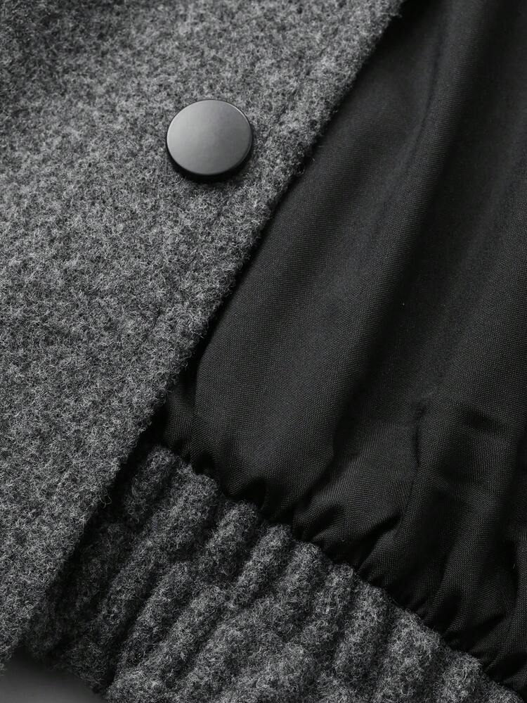 Women's Elegant Formal 2-Piece Set: Solid Color Loose Turtleneck Long Sleeve Wool Jacket And Straight Hem Flared Skirt, Autumn/Winter