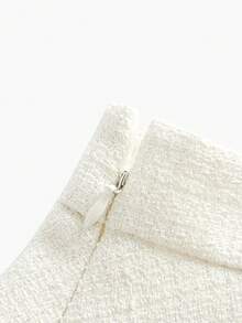 ZEYLAH 2pcs/Set French Elegant Buttoned Front Long Sleeve Jacket And Skirt - White - View 6